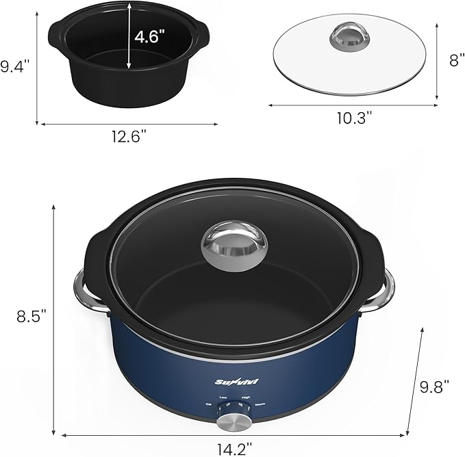 Sunvivi 3 Quart Slow Cooker & Mini Food Warmer