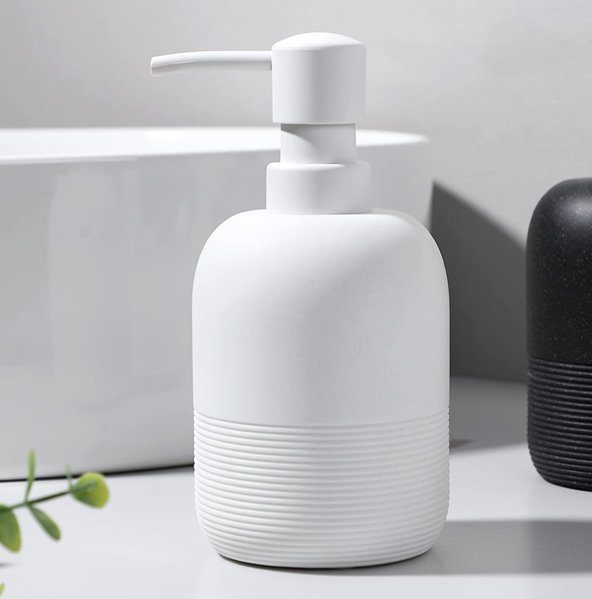 White Soap Lotion Dispenser with A Spare Pump,Liquid Hand Soap Dispenser Sets for Bathroom Countertop,2pcs/Set Soap Dispenser for Kitchen