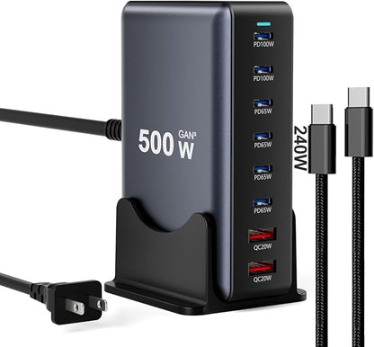 500W Fast Charging 8 Port USB C Charger Block