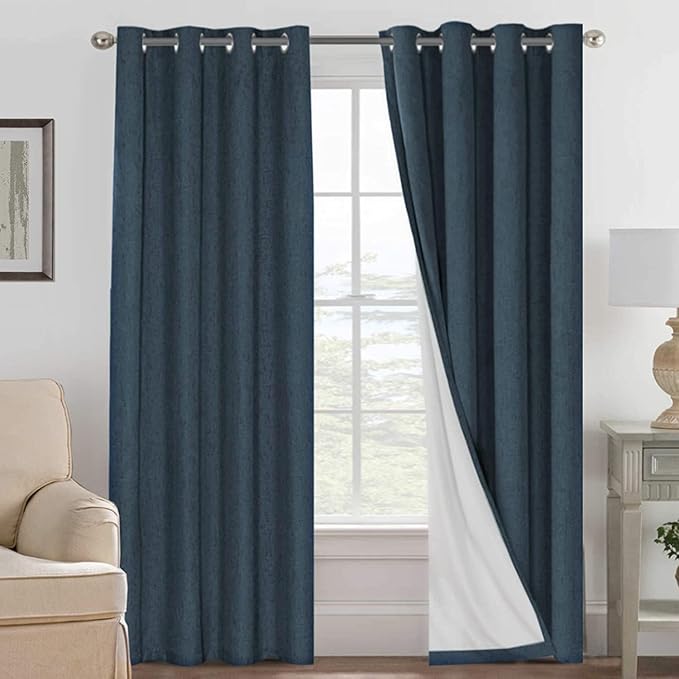 H.VERSAILTEX Linen Curtains 100% Blackout Curtains