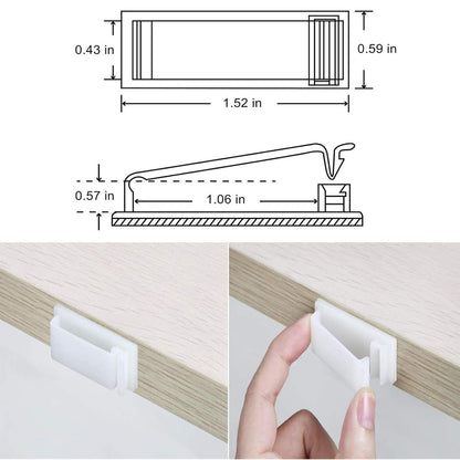 50Pcs Self Adhesive Cable Management Clips,Cable Organizers Wire Clips Cord Holder for PC Laptop Ethernet Cable Desktop Home Office(1.52’’ x 0.59’’ x 0.57’’,White)