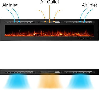 CharaVector 80 inch 750W/1500W Electric Fireplace Inserts