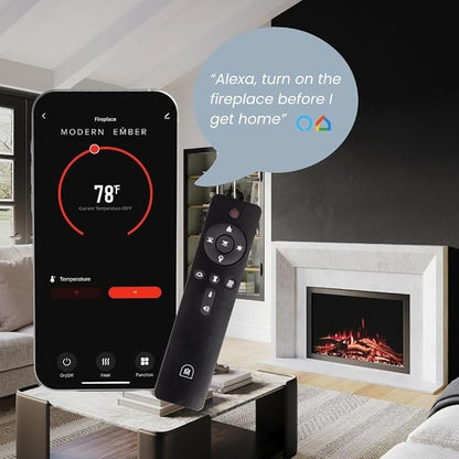 Modern Ember Highmark Traditional 33 Inch Built-in Smart Electric Fireplace
