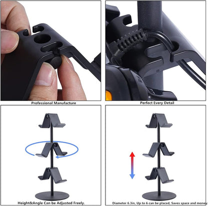 Controller Stand 3 Tier,Headphone Holder, Multi Adjustable Game Controller Headset Hanger for All Universal Gaming PC Accessories, Xbox PS4 PS5 Nintendo Switch(Smart Black)