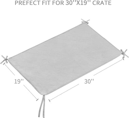 Waterproof Dog Crate Mat with Rope 2 Pack (30’’X19’’), Washable Pee Pads for Dogs, Non-Slip Training Pads for Dogs, Fits 30 Inch Dog Crate