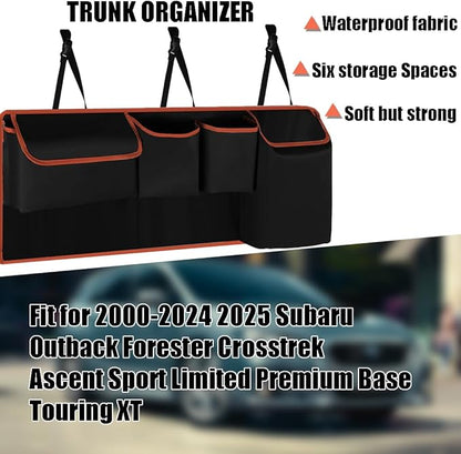 Car Trunk Organizer Hanging Backseat Storage Bag for 2000-2024 2025 Subaru Outback Forester Crosstrek Ascent Sport Limited Premium Base Touring XT SUV Accessories