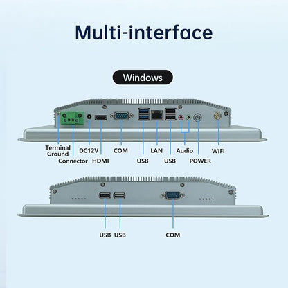 12.1-Inch Industrial Embedded Panel PC, Ratio 4:3 Multi-Touchscreen-Monitor