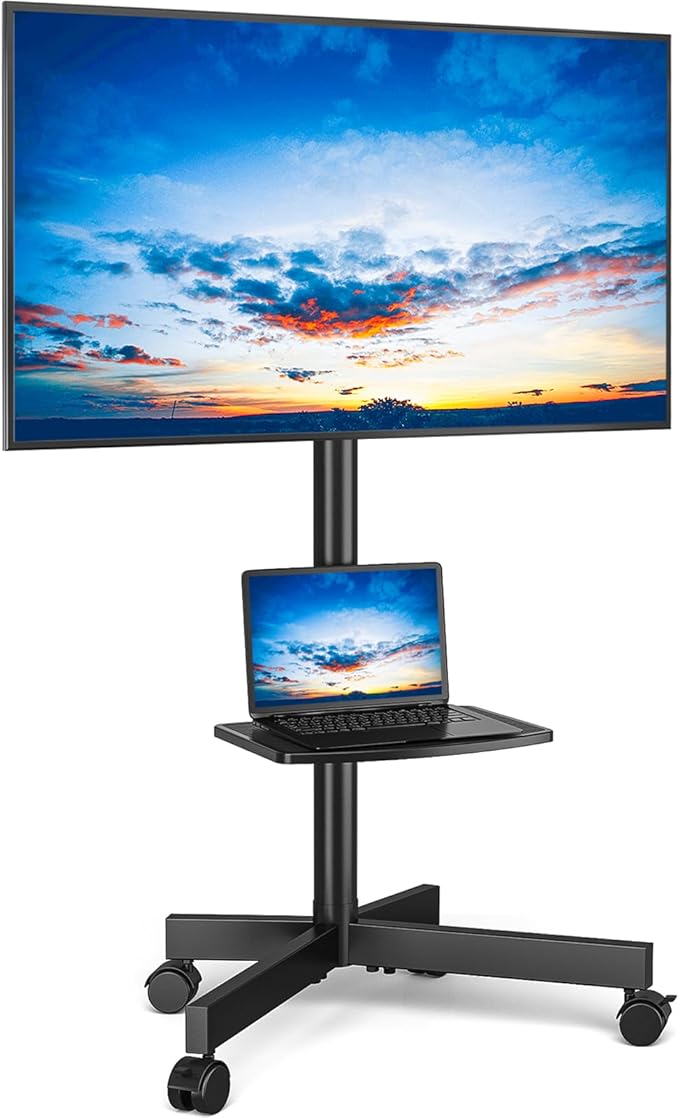 Rfiver Mobile TV Stand for 23-60 Inch LCD LED Flat/Curved Panel Screen TVs up