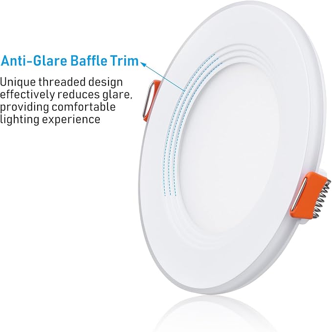 TORCHSTAR 8-Pack 5CCT 4 Inch Slim LED Recessed Lights