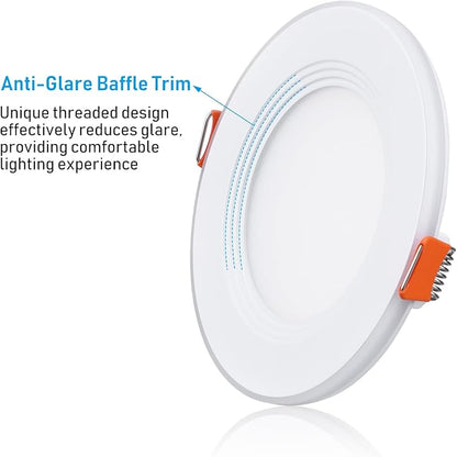 TORCHSTAR 8-Pack 5CCT 4 Inch Slim LED Recessed Lights