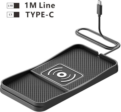 Car Wireless Charger Pad for Kia Carnival 2022-2026, Fast Car Wireless Charging Pad for Car Center Console, Non Slip Charging Mat,1M-Type C