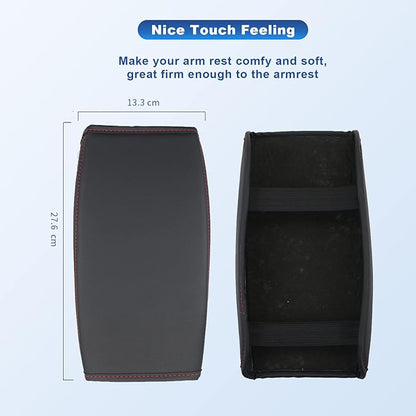 CDEFG for Santa Cruz 2022 2023 Pickup Truck Center Console Cover Armrest Cover Console Pad Arm Rest Seat Box Cover Leather Protector for 2022 Santa Cruz Car Interior Accessories (Black)