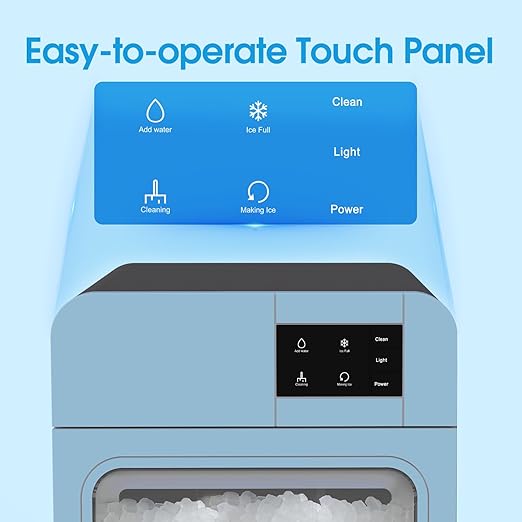 VECYS Nugget Countertop Ice Maker W/Side Tank, 44LBS Daily Ice Making Capacity