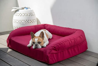 K9 Ballistics Tough Orthopedic Small Bolster Dog Bed - Washable, Durable and Water Resistant Dog Bed - Made for Toy and X-Small Dogs, 24"x18", Blue Quartz