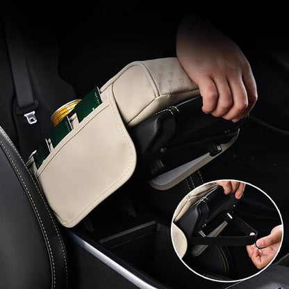 Car Center Console Cushion Pad for Nissan Murano II (Z51) 2008 2009 2010 2011 2012 2013 2014, Anti-Scratch Armrest Middle Console Cover with Cup Holde 2 Storage Bags Accessories,G