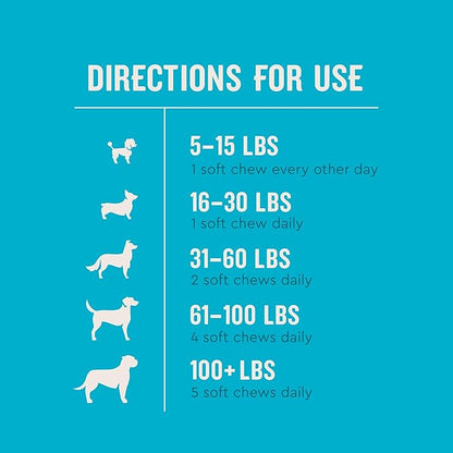 VetIQ Advanced Calming Support Supplement for Dogs, Dog Calming Chews - Anxiety Relief Treats Stress and Promote Relaxation, Made in The USA, 60 Count