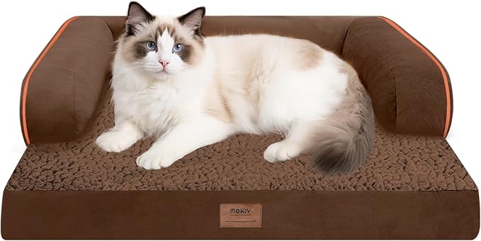 Small Dog Bed and Cat Sofa Waterproof Orthopedic Dog Beds for Small Dogs Cat Bed Comfy Pet Couch Sofa Beds with Washable Removable Cover & Non-Slip Bottom