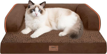 Small Dog Bed and Cat Sofa Waterproof Orthopedic Dog Beds for Small Dogs Cat Bed Comfy Pet Couch Sofa Beds with Washable Removable Cover & Non-Slip Bottom