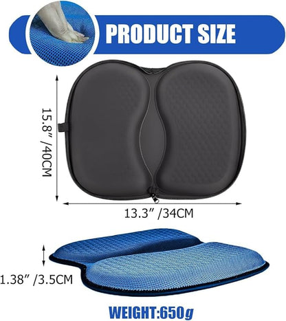 masteymoh Foldable Seat Cushion for Travel, Honeycomb Gel Cushion with Zipper & Handle, Portable Silicone Gel Seat Cushion for Cars, Honeycomb Butt Pillow 15.8 x 13.3 x 1.4 Inches (1 in Black)