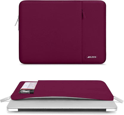 MOSISO Laptop Case 15 inch, 15 inch Laptop Sleeve Compatible with MacBook Air 15 M4 A3241 M3 A3114 M2 A2941 2025 2024 2023,Dell XPS 15,Polyester Vertical Computer Sleeve Bag with Pocket, Wine Red