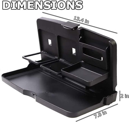 VaygWay Foldable Car Food Tray Holder Multi- Functional Portable Auto Food and Drink Tray – Black Eating Organizer Backseat Car Tray – Kids Table Holder Desk- Laptop, Meal (1 Pk Black)