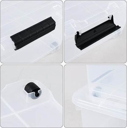 20 Quart Under Bed Plastic Storage Bins, 4-Pack Clear Under Bed Storage Box with Wheels
