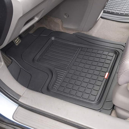 BDK Performance FlexTough 5-Piece Front & Rear Rubber Car Floor Mats & Cargo Liner For Cars SUVs Trucks Vans, All-Weather Heavy Duty Semi Custom Fit Trimmable Trim-To-Fit Deep Dish Protection Non-Slip