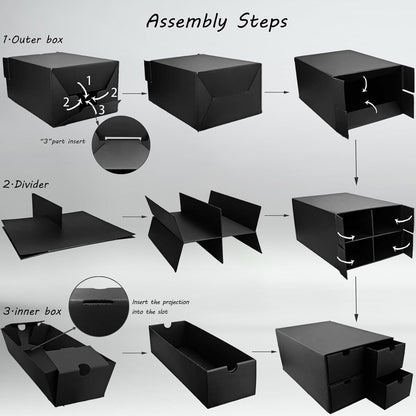 6 Sets Trading Card Storage Boxes, Includes 24-750 CT Boxes & 96 Dividers, 18000+ Trading Cards Organizer for Collectible Card Games, Sports Cards, TCG, with Labels & Pen