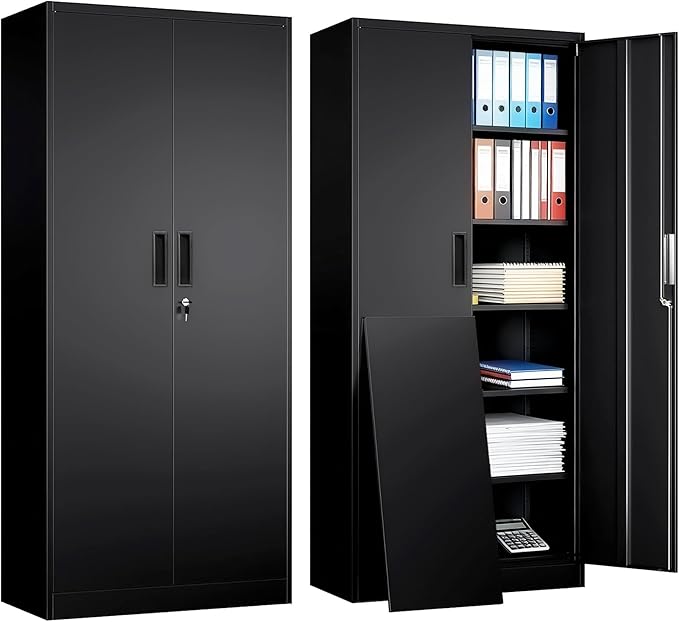Metal Garage Storage Cabinets, 71” Tall Metal File Cabinet