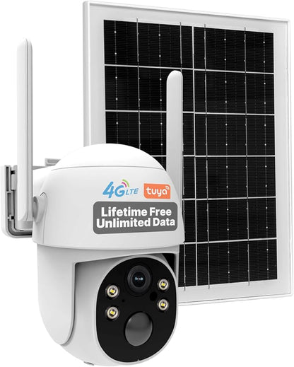 MOES 4G LTE Cellular Solar Security Camera, Lifetime Free Unlimited Data 2K