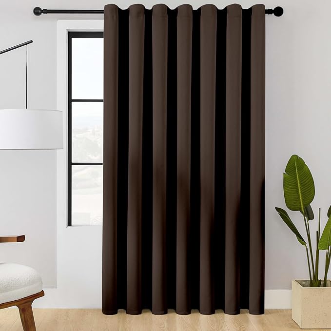 ChrisDowa Room Divider Curtain 120 Inches Long, Wide Blackout Sliding Door