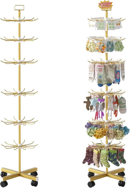 Exttlliy Retail Display Stand Store Display Rack 6 Tier Metal Spinning Display