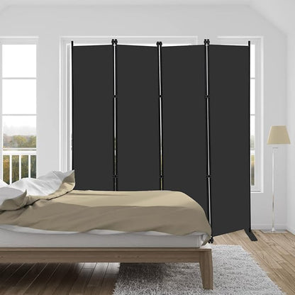 MAYOLIAH 4 Panel Room Divider Screen 6Ft Tall Foldable Privacy Dividers Indoor