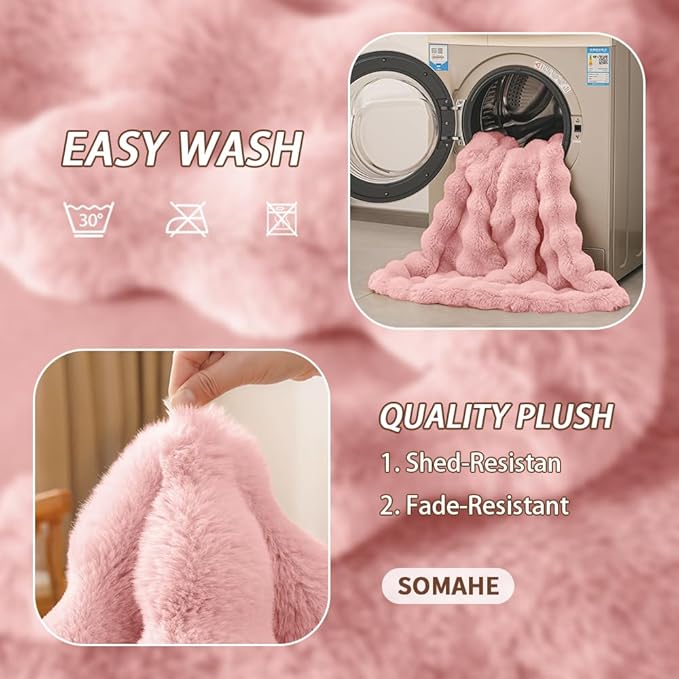 Cat Blanket for Indoor Cats Ultra Soft Plush Faux Fur Kitten Blankets Machine Washable Reversible Pet Throw Protector for Couch Furniture 21"X 18"Peach Pink