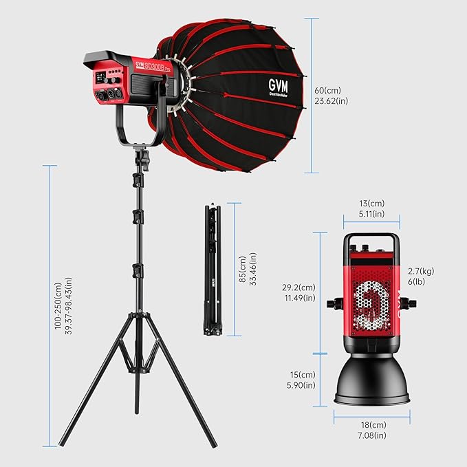 GVM Video Lighting 300W Bi-Color Studio Lights kit