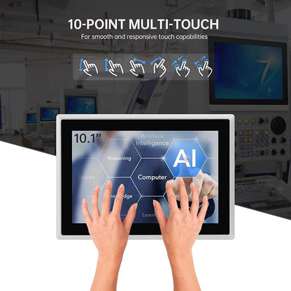 10.1-Inch Industrial Embedded Panel PC, Ratio 16:10 Multi-Touchscreen-Monitor