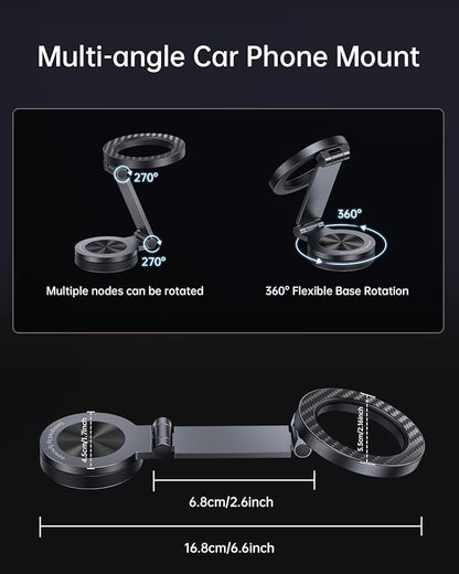 SYNCWIRE for MagSafe Car Mount 【360° Rotation】 Magnetic Phone Holder for Car, Adjustable Metal Arm, Car Magnet Phone Mount for Dashboard, Car Accessories Fit iPhone 17 16 15 14 13 Pro Max &All Phones