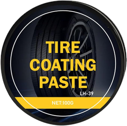 Tire Shine Paste - Black High Gloss Dressing, Tyre Coating Gel, Automotive Waxing Tool, Durable Vehicle Finish | Ideal for Car Motorcycle Truck Wheel Rim Cleaning Renovation Maintenance Refurbishing