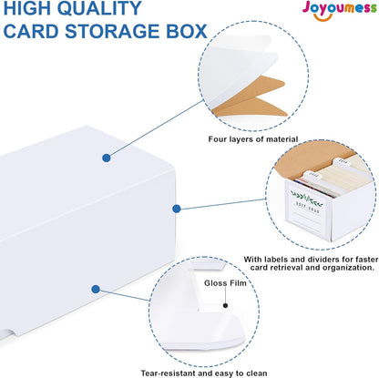 Trading Card Storage Box with Dividers, Cardboard card Organizer Box for Baseball, Sports, Game, Playing Card Collection, pack of 3, White&Brown