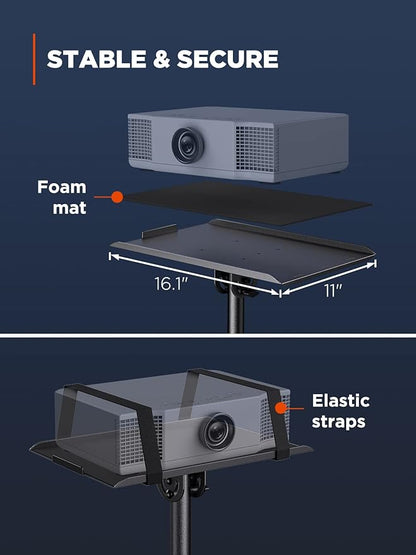 AMADA HOMEFURNISHING Foldable Projector Tripod, Adjustable Height 25-63 Inch