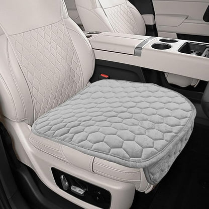 Car Seat Cover, Soft Plush Auto Bottom Seat Covers, Anti Slip Vehicle Front Seat Cushion Protector, Comfortable Car Interior Seats Pad Mat Accessories for Sedan, SUV, Truck (Gray)
