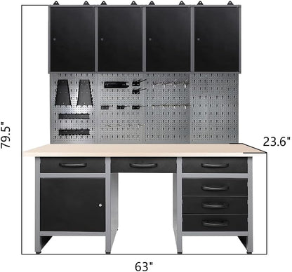 Steel Garage Workbench Organizer Set System for Factories Auto Repair Shops
