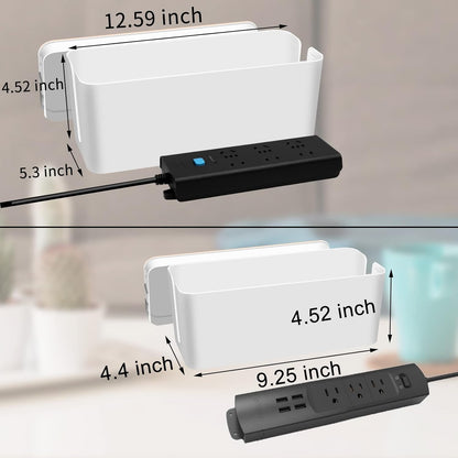 YUANYE Cable Management Box Cable Management Kit for Power Strip to Hide Wires,Cord Organizer Boxes,Safe ABS Material Wire Organizer of Cable Clips Sleeve for Home & Office,2Pack-123PCS/White