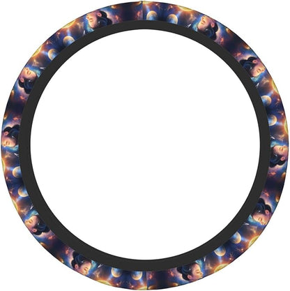 Space Galaxy Pattern Universal Fit Steering Wheel Cover for Car, Truck, and SUV, Durable Steering Wheel Protection