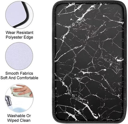 Coldinair Black Marble Print Universal Car Center Console Pad Soft Armrest Protector Cover Fit for Most Vehicle,SUV,Truck,Car Interior Accessories Decor