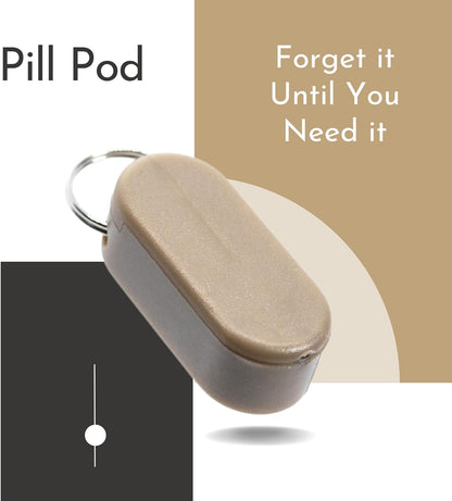 Magnetic Keychain Pill Holder - Compact, Durable, Lightweight with Sleek Minimalist Design - Secure, Discrete, Portable Pill Holder Keychain for Everyday Use (Sandstorm)