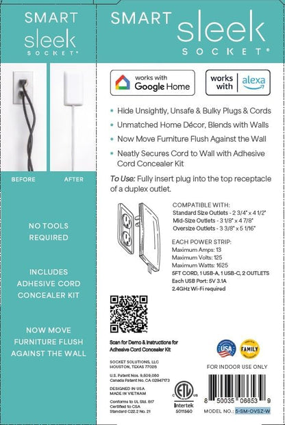 Smart Sleek Socket: Universal Outlet Concealer