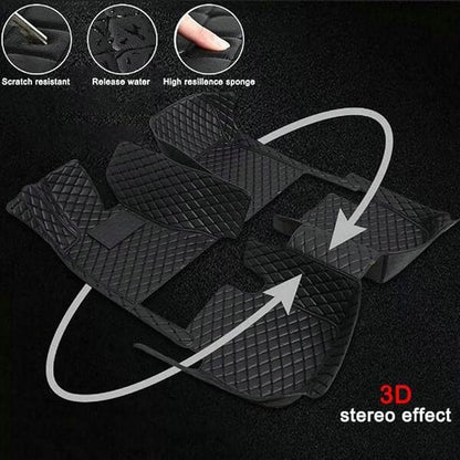 TREGOO All Weather Car Mats Custom Fit Non Slip Floor Mats for 1998-2025 Cars Personalized Leather Protection Pads Suitable for Men Women (Black Rice)