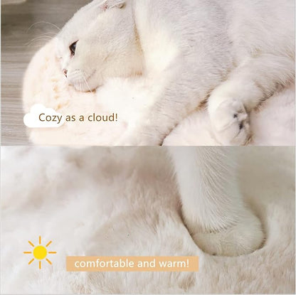 SHENGOCASE 2-Pack 10"x 15.7" Faux Rabbit Fur Cat Dog Bed Cushion Pad Mat, Cat Tree Tower Replacement Cushion for Window Perch Carrier House Cage Crate Kennel
