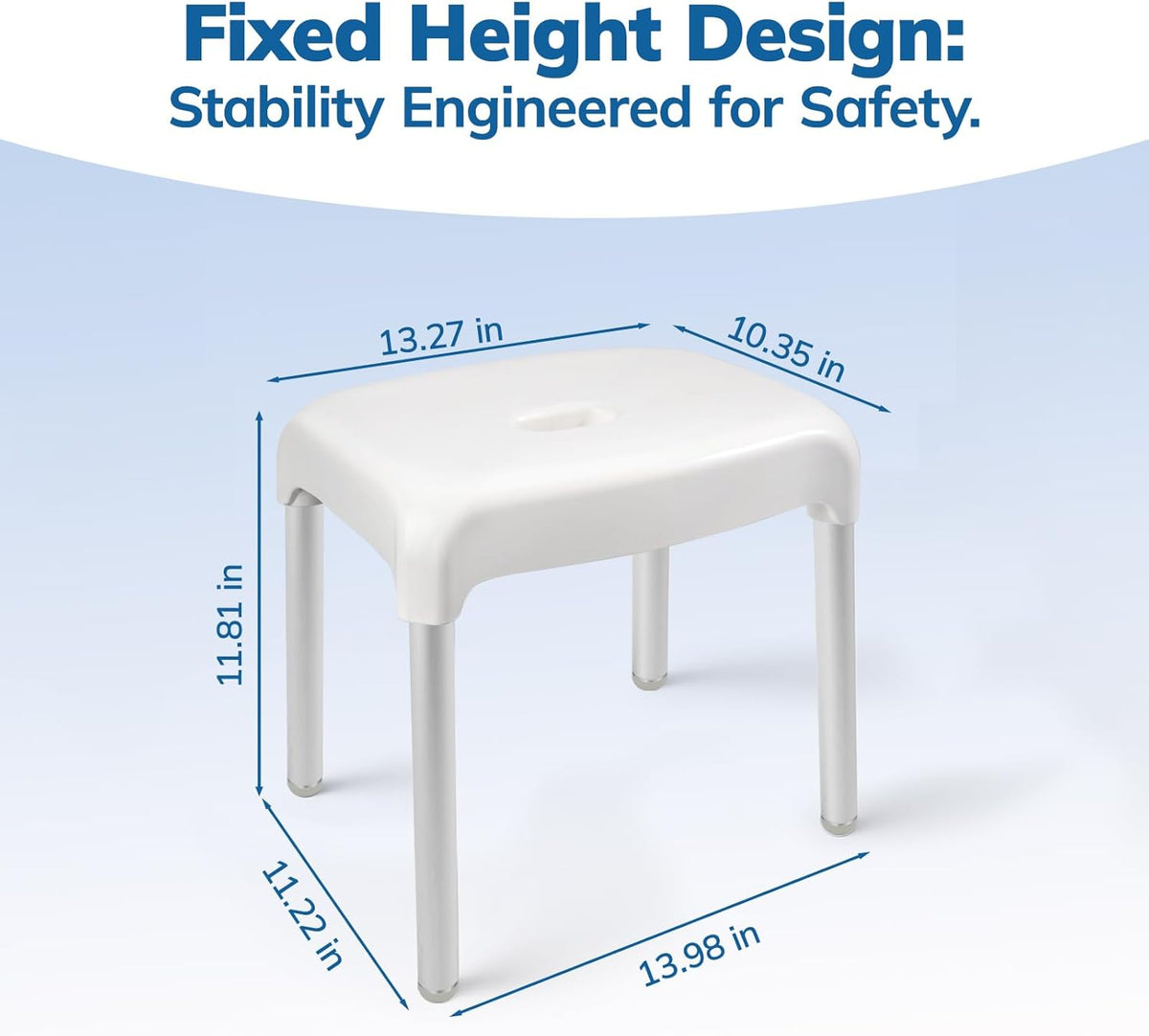 Umimile Shower Chair for Inside Shower - Fixed Height, Sturdy 330 lb Bath Seat - Anti-Slip Safety Shower Stool for Elderly and Disabled, Tool-Free Assembly (Height: 11.8")